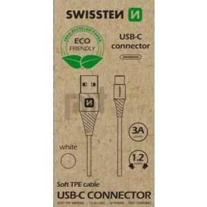 Cablu Date Swissten Arcade USB to Type-C 1.2 Alb (Ambalaj Eco)
