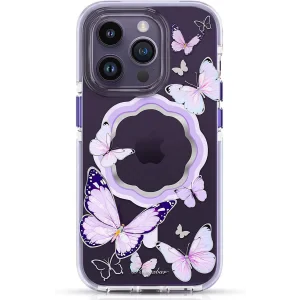 Husa Cover Kingxbar Butterfly Series pentru iPhone 13/14 Purple