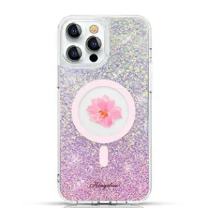 Husa Cover Kingxbar Flower Series pentru iPhone 13 Pink