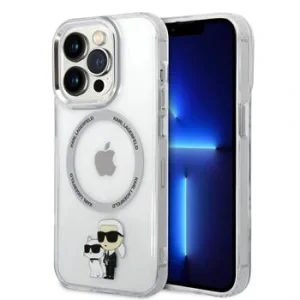 Husa Karl Lagerfeld IML Karl and Choupette NFT MagSafe pentru iPhone 15 Pro Transparent