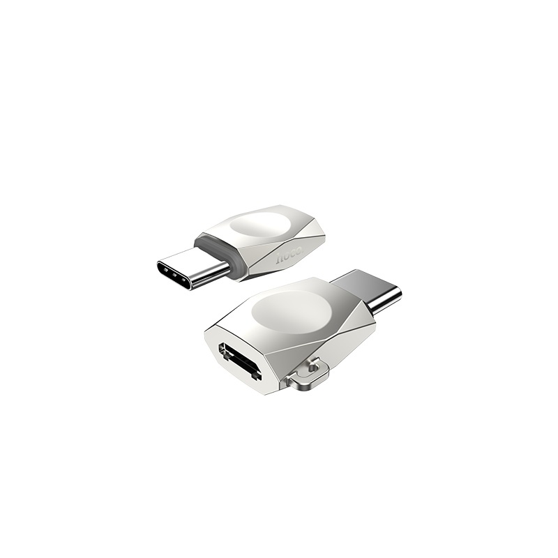 Adaptor Micro USB - Type C Gri Hoco thumb