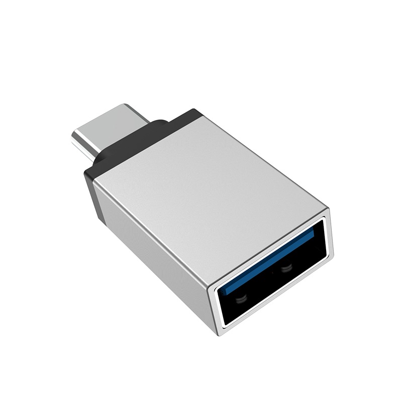 Adaptor OTG Type C to USB Borofone BV3 Incarcare si Transfer Argintiu thumb