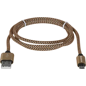 Cablu Date Micro Usb Defender PRO USB2.0 2.1A 1m Auriu