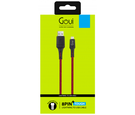 Cablu Date Usb to Lightning Goui Tough G-LC15-8PINR 1.5m Rosu thumb