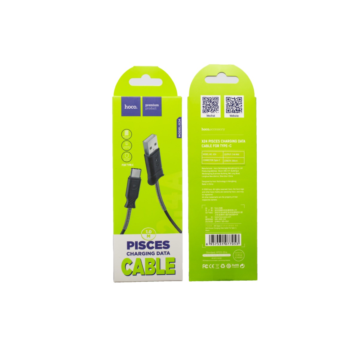 Cablu incarcare/transfer date Type-C Hoco X24 Negru thumb
