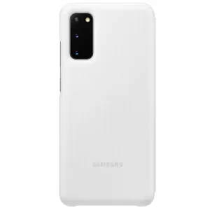 Husa Book Led Samsung pentru Samsung Galaxy S20 Alb