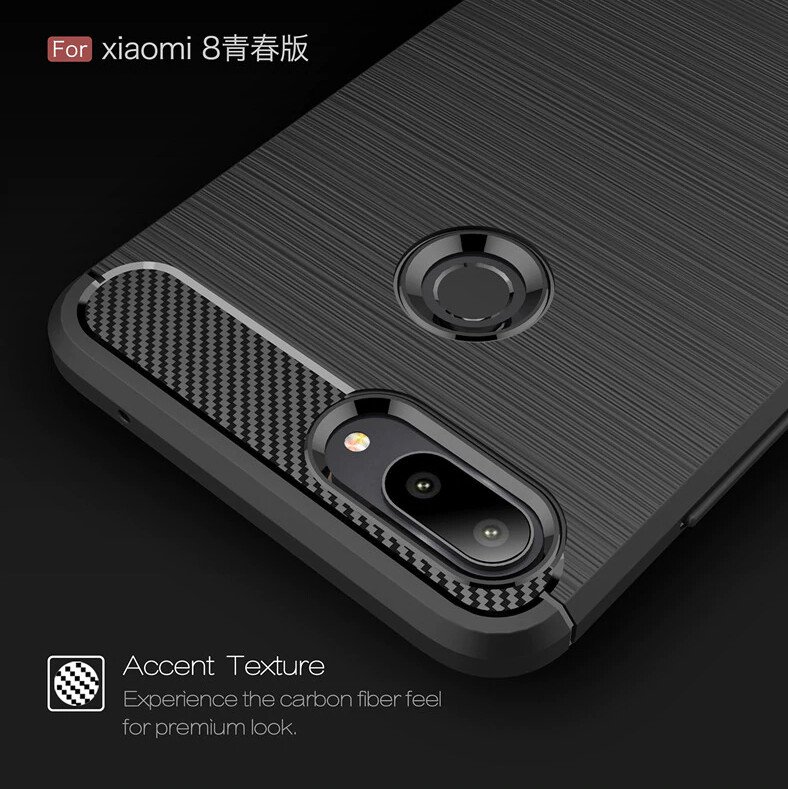 Husa Silicon Xiaomi M1 8 Lite, Negru Carbon thumb