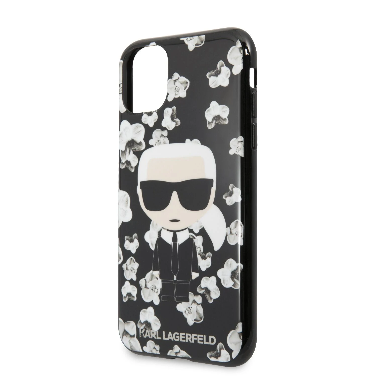 Karl Lagerfeld TPU Flower Cover pentru iPhone 11 Pro Max Negru thumb